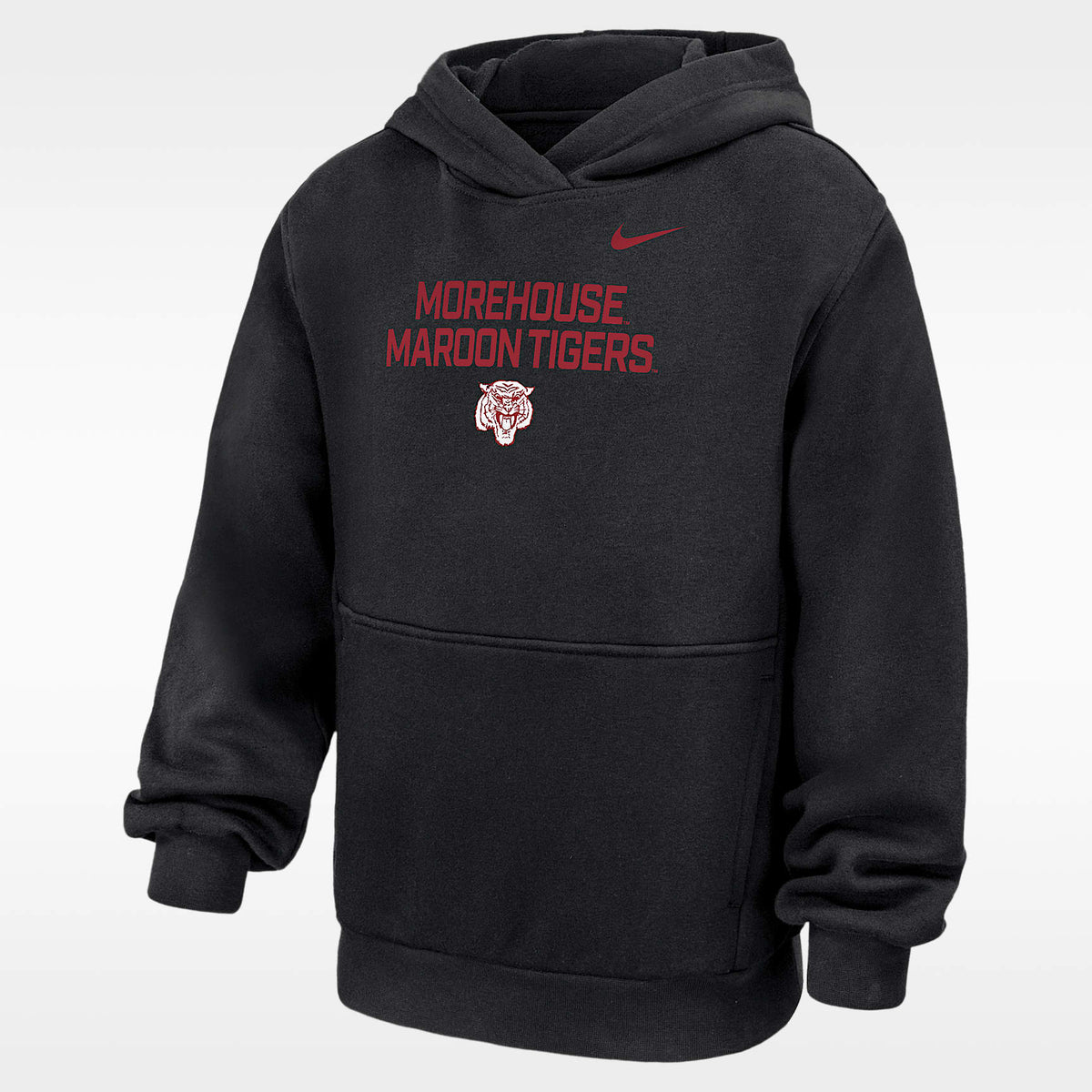 Sudadera con gorro sin cierre de tejido Fleece para niños talla grande Nike College (Morehouse College) – Negro – vista 1