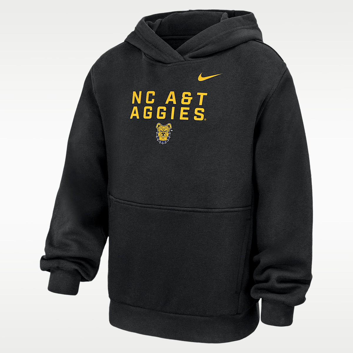 Sudadera con gorro sin cierre Club Fleece para niños talla grande Nike College (North Carolina A&T University) – Negro – vista 1