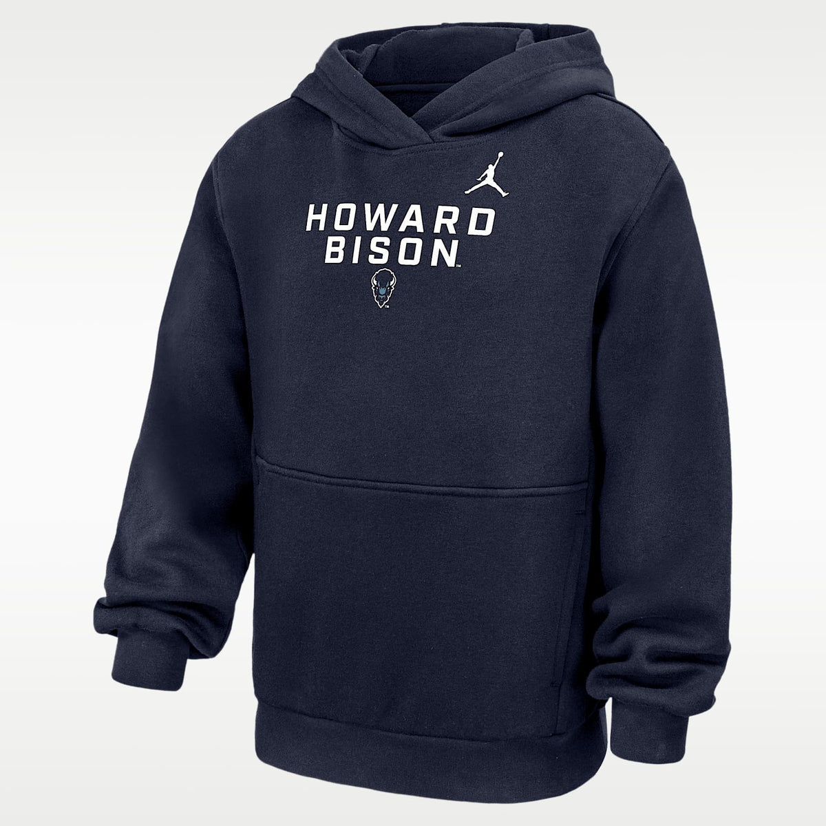 Sudadera con gorro sin cierre Club Fleece para niños talla grande Nike College (Howard University) – Azul marino universitario – vista 1