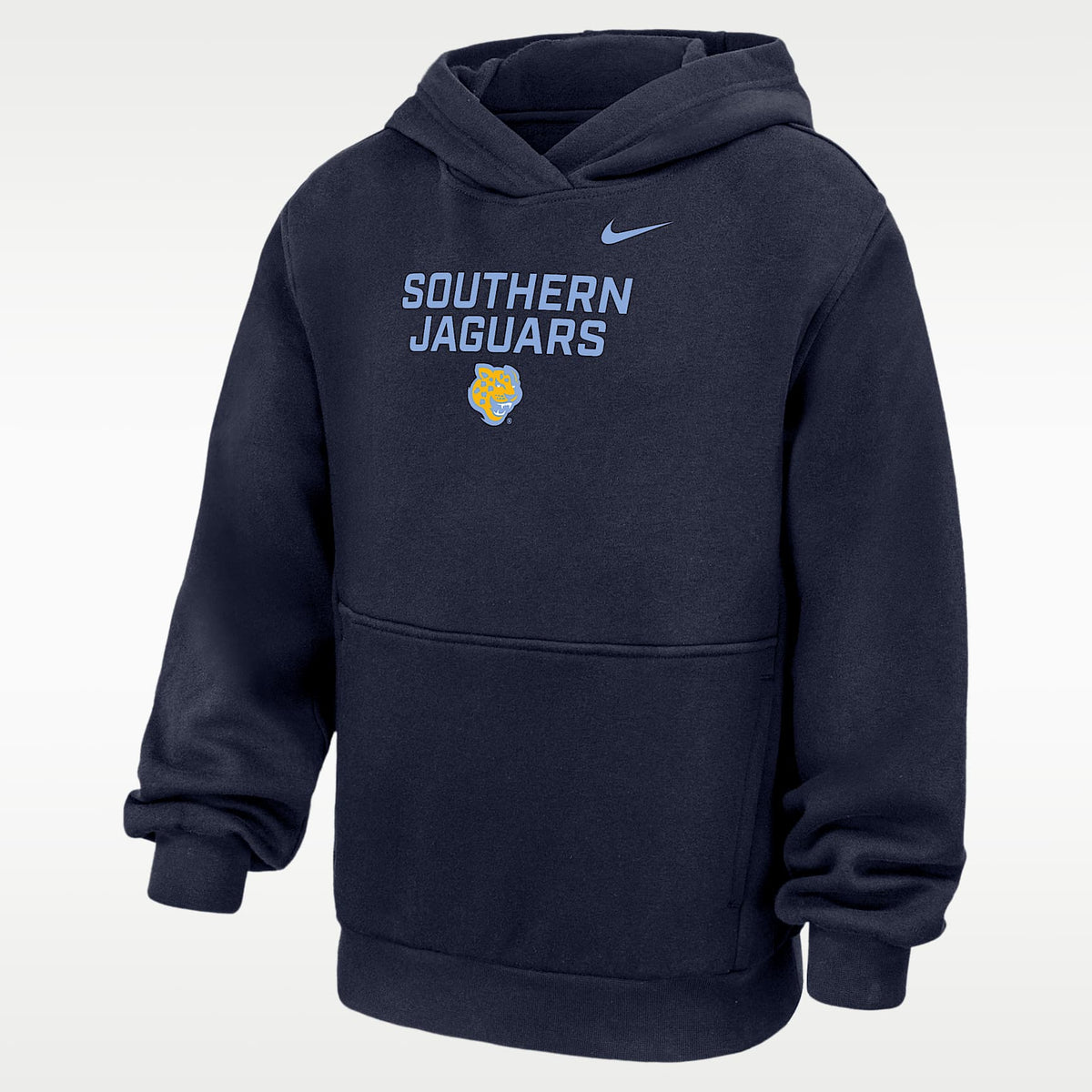 Sudadera con gorro sin cierre Club Fleece para niños talla grande Nike College (Southern University and A&M) – Azul marino universitario – vista 1
