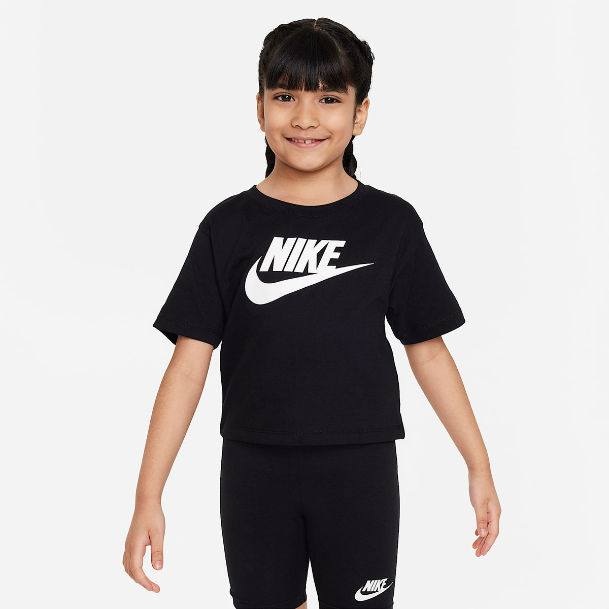 Playera Club Boxy para niños talla pequeña Nike – Negro – vista 1