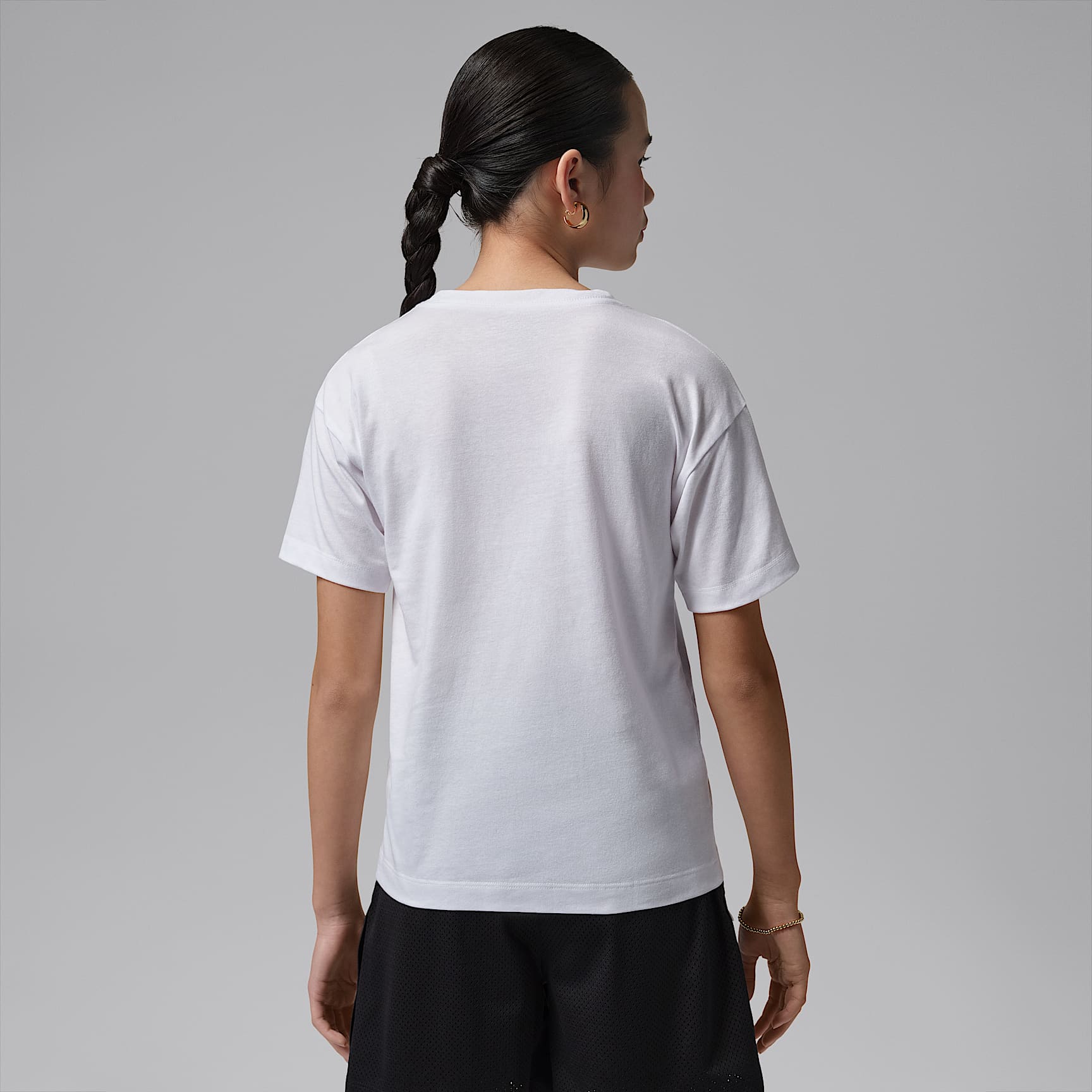 Playera Heart Sketch para niños talla grande Jordan – Blanco – vista 2