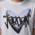 Playera Heart Sketch para niños talla grande Jordan – Blanco – vista 4