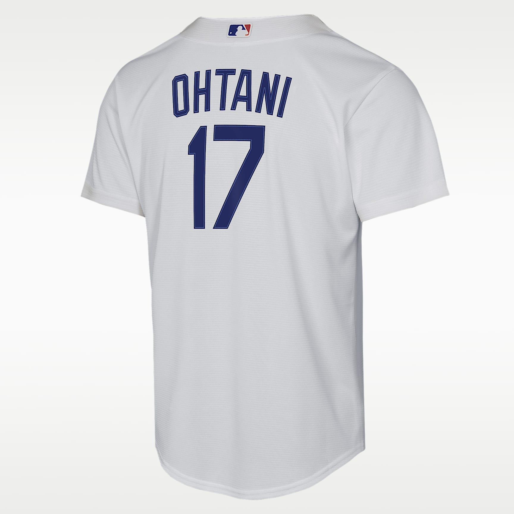 Jersey Nike de la MLB Replica para niños talla grande Shohei Ohtani Los Angeles Dodgers – Azul/Blanco – vista 2