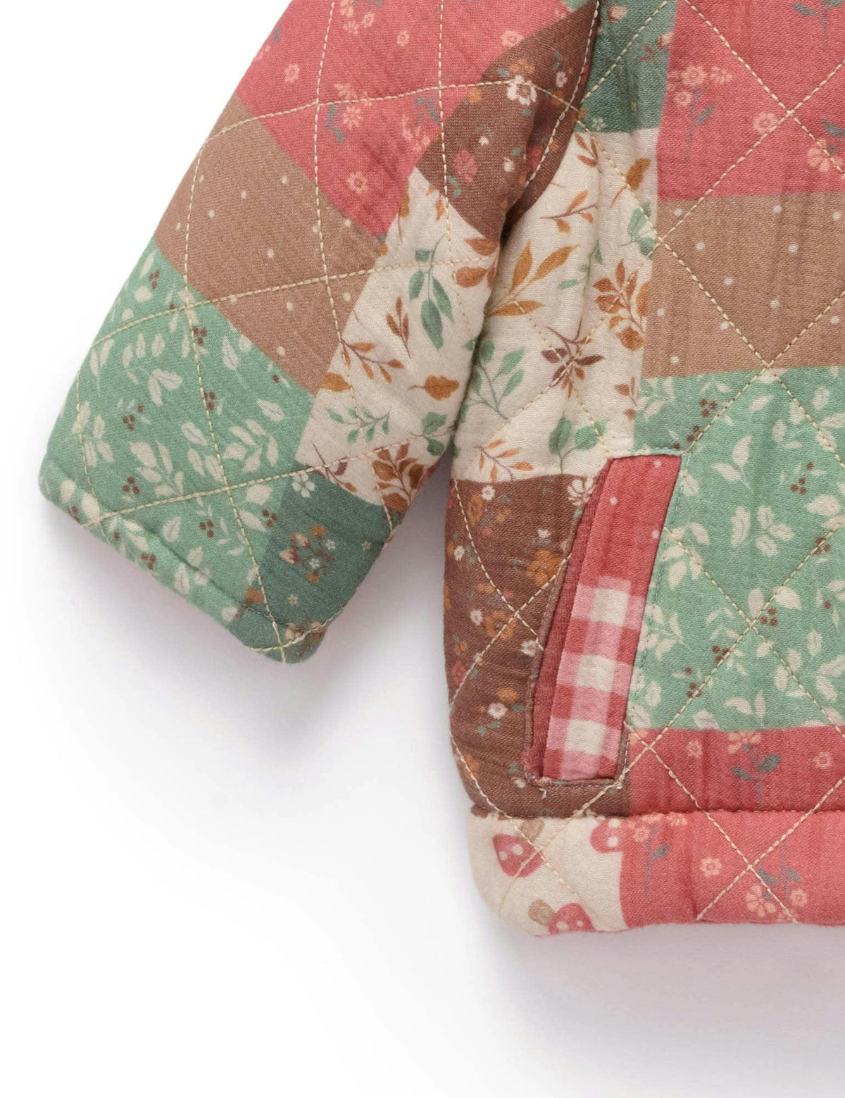 Chaqueta Acolchada Reversible Purebaby con Estampado Patchwork