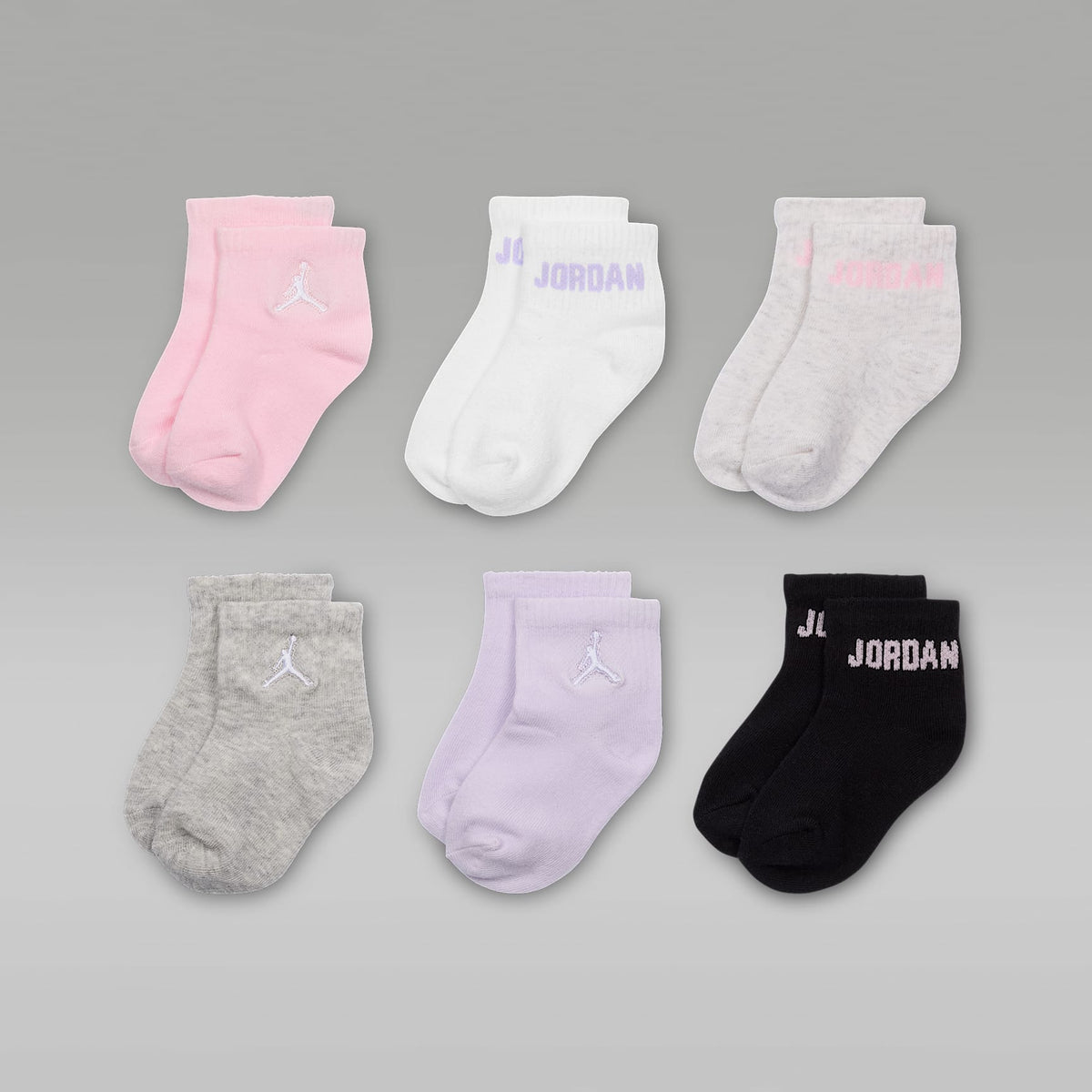 Calcetines al tobillo para bebé e infantil (6 pares) Jordan Everyday Essentials – Espuma rosa – vista 1