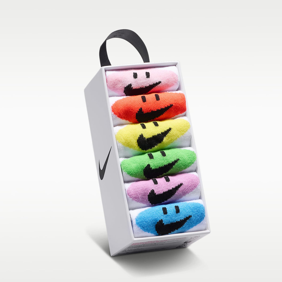 Calcetines al tobillo Smiley para bebé (6 pares) Nike – Multicolor/Blanco/Negro – vista 3