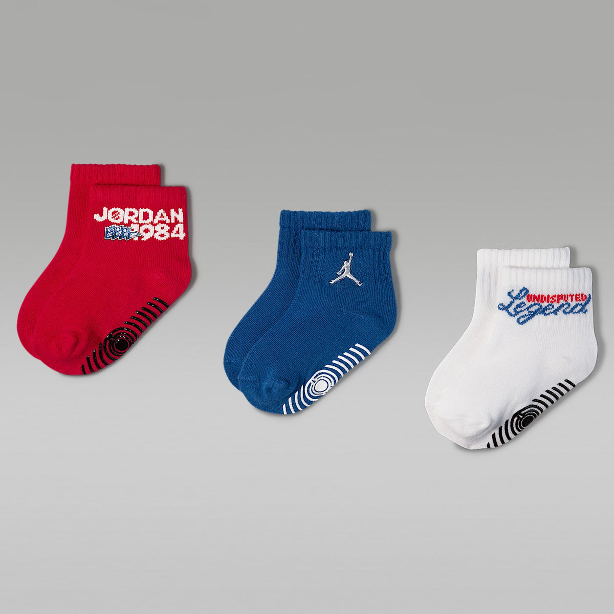 Calcetines de agarre Americana para bebé e infantil (3 pares) Jordan – Rojo universitario – vista 1