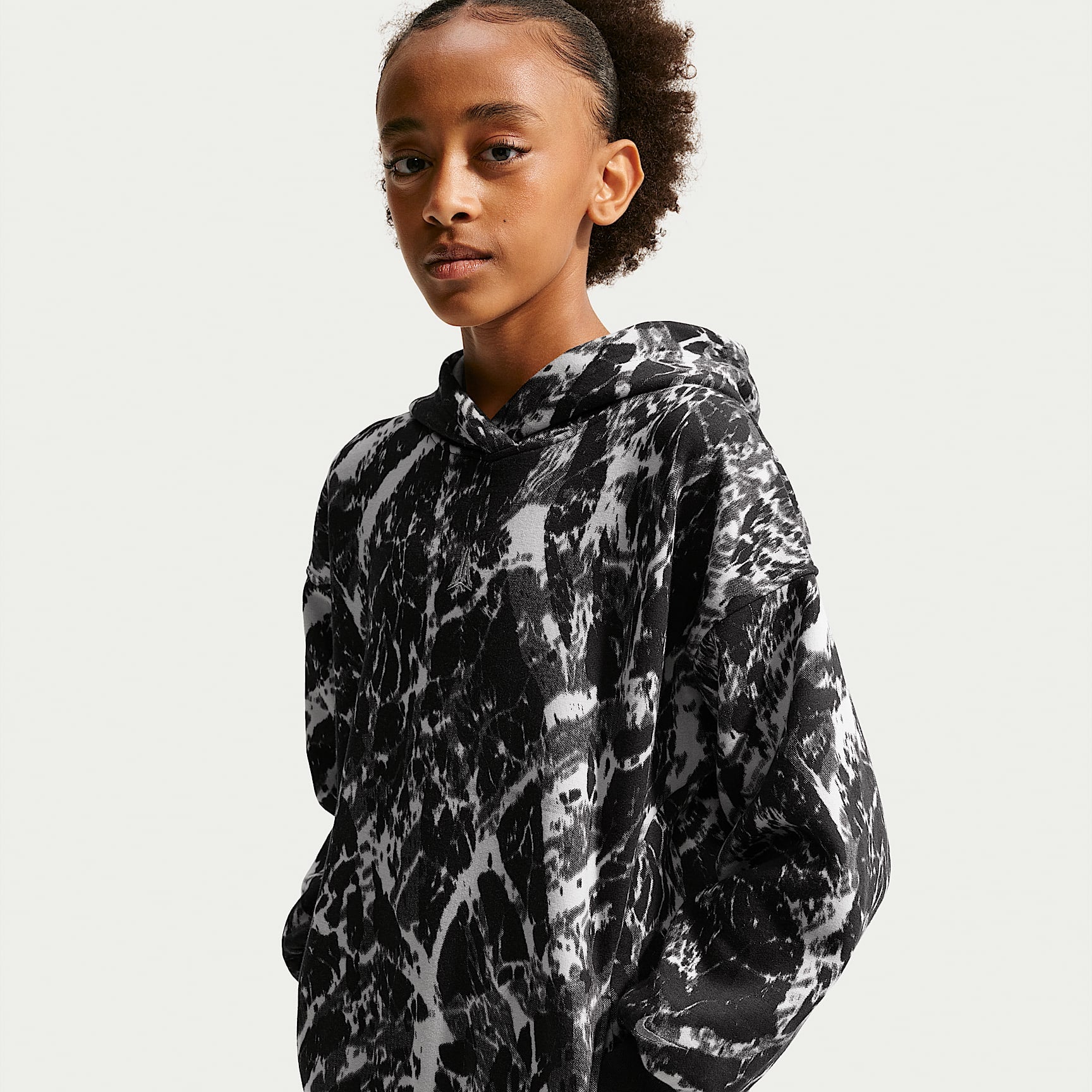 Sudadera con gorro de básquetbol oversized Club Fleece para niños Ja – Negro – vista 2