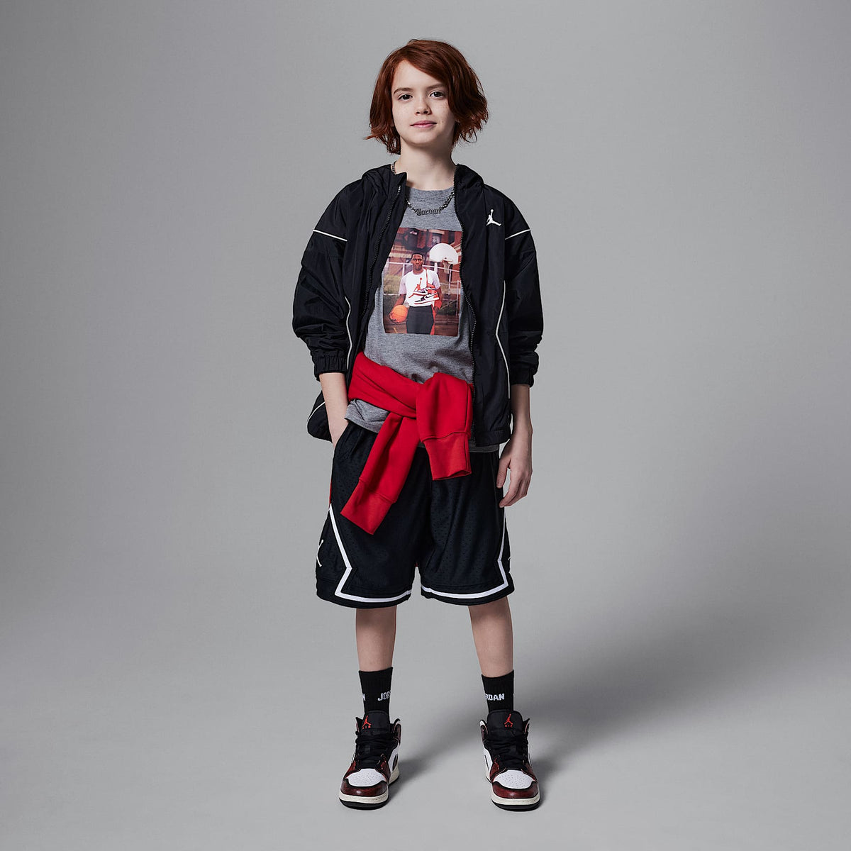 Chamarra Draft Essential para niños talla grande Jordan – Negro – vista 8