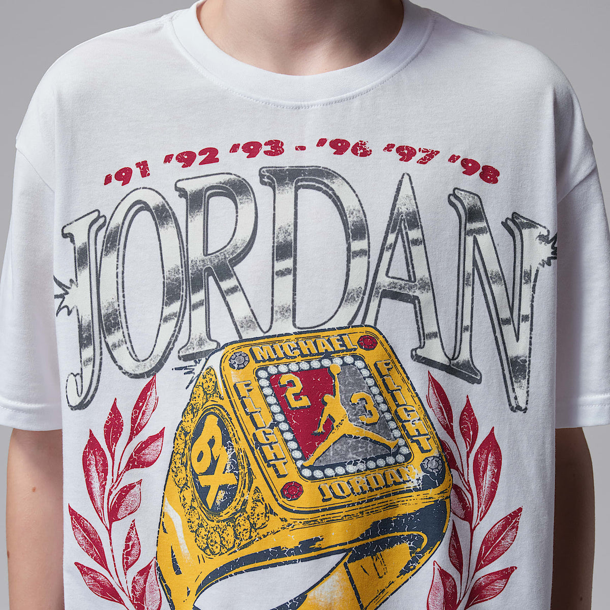 Playera Skyline Rings para niños talla grande Jordan – Blanco – vista 4