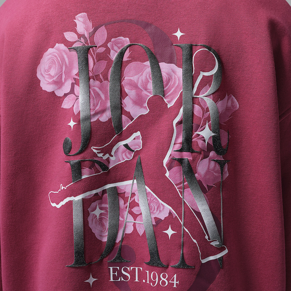 Sudadera con gorro Jumpman Floral Stack para niños talla grande Jordan – Remolacha dulce – vista 5