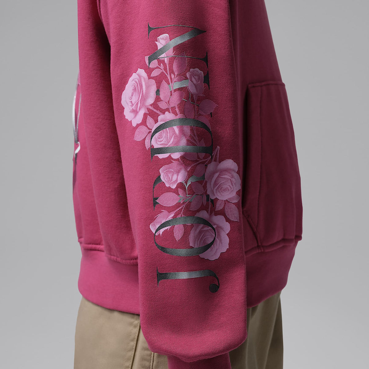 Sudadera con gorro Jumpman Floral Stack para niños talla grande Jordan – Remolacha dulce – vista 7