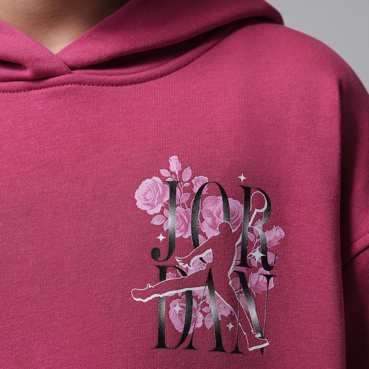 Sudadera con gorro Jumpman Floral Stack para niños talla grande Jordan – Remolacha dulce – vista 4