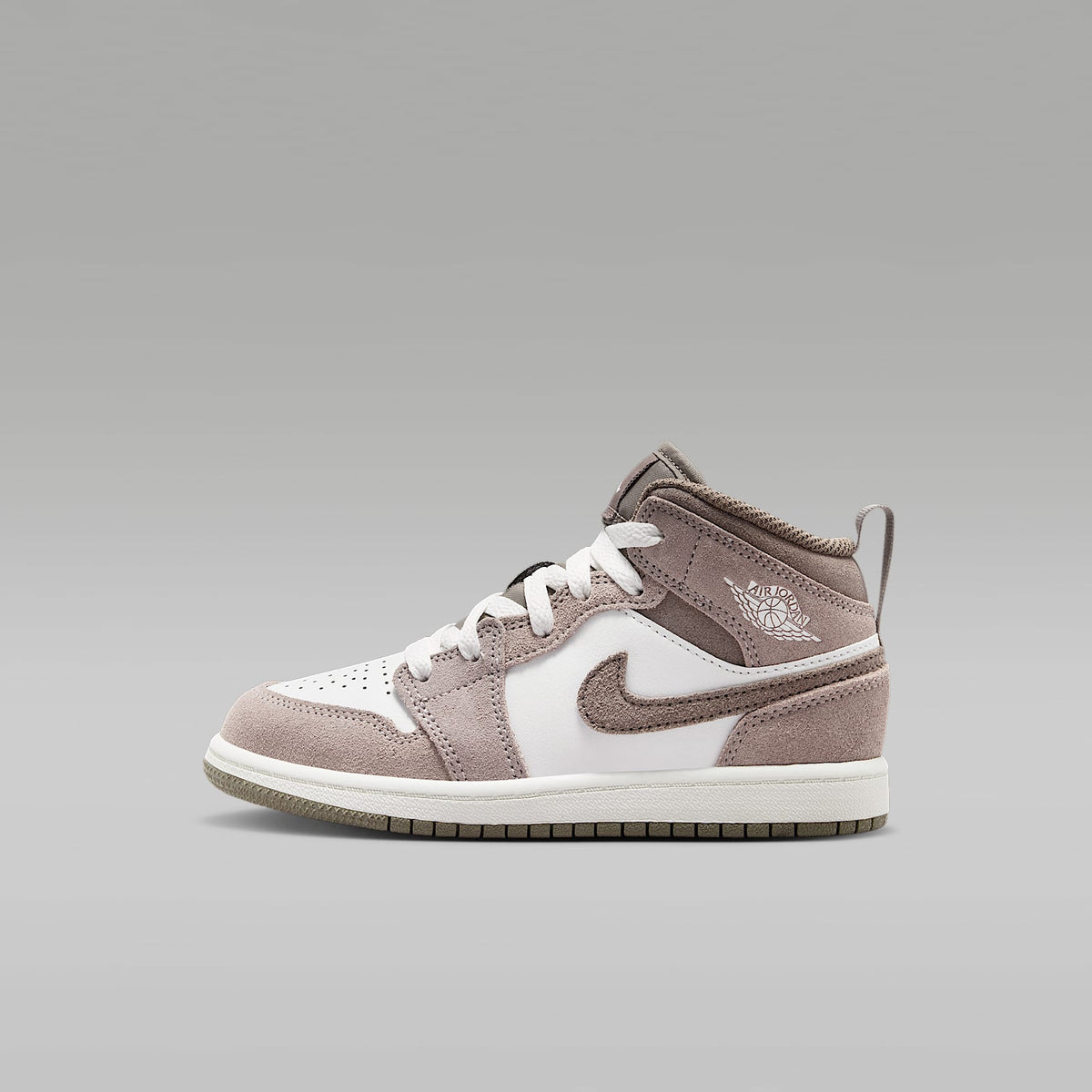 Jordan 1 Mid – Piedra enigma/Blanco cumbre/Gris oliva – vista 1