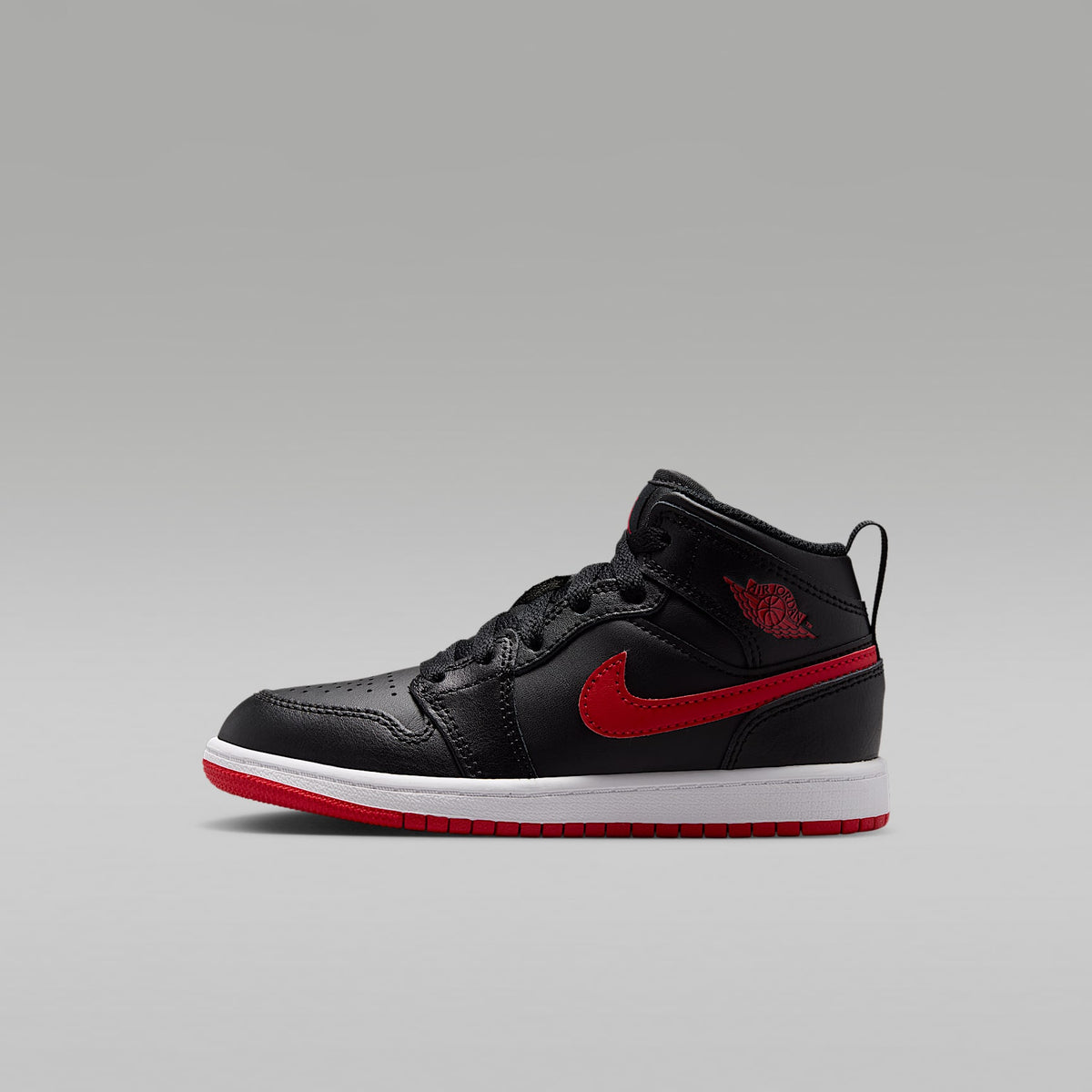 Jordan 1 Mid – Negro/Blanco/Rojo universitario – vista 1