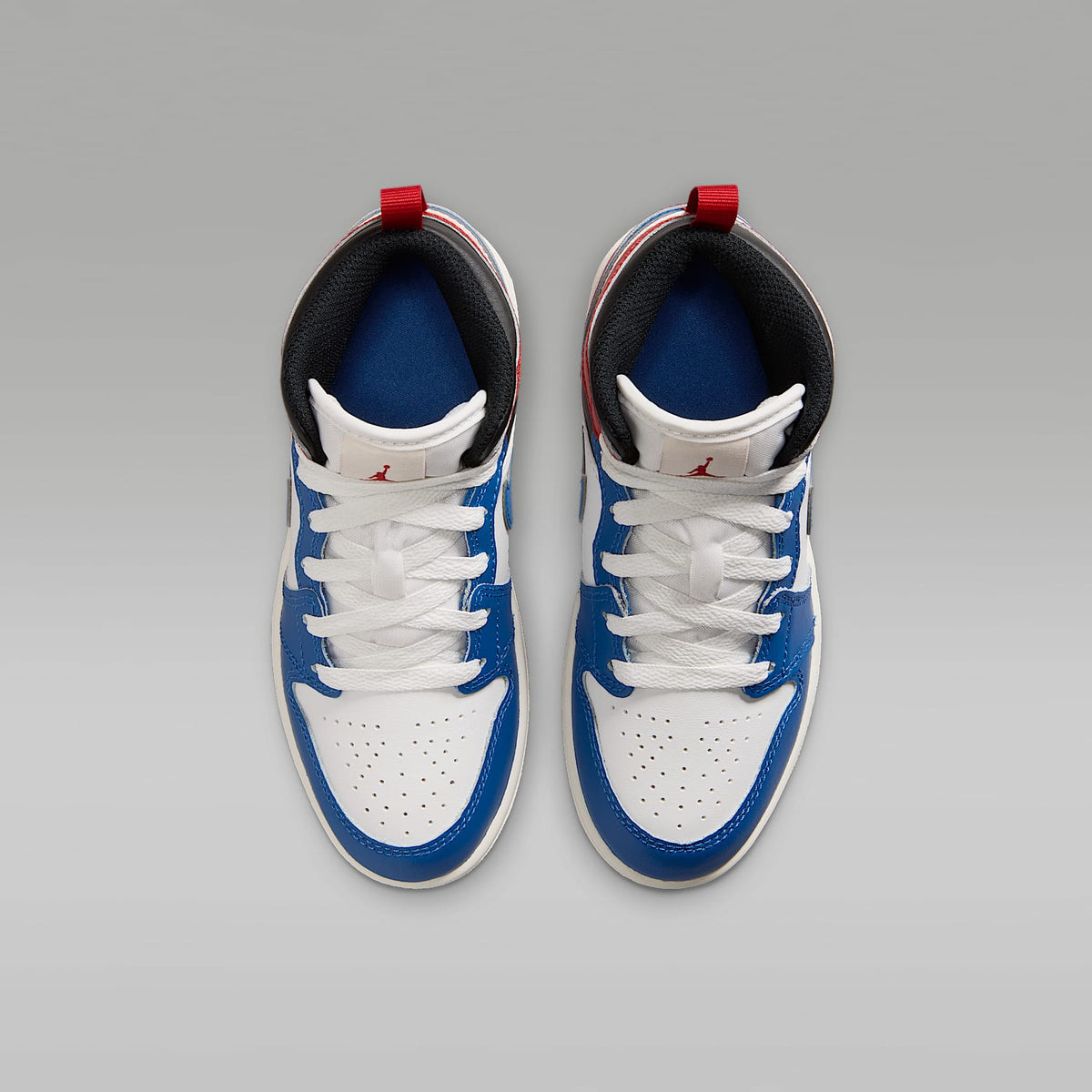 Jordan 1 Mid – Azul genuino/Rojo universitario/Negro/Blanco cumbre – vista 4