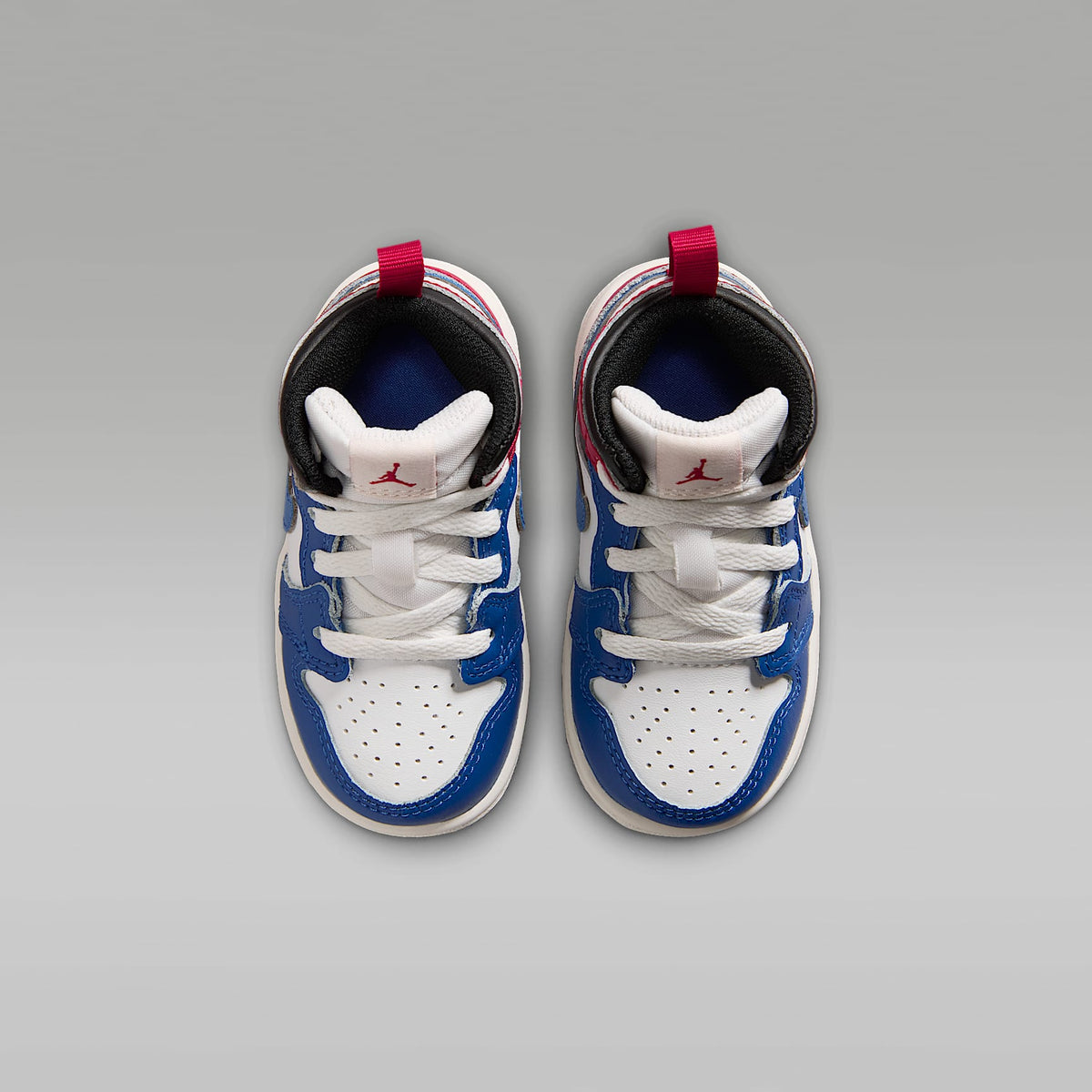Jordan 1 Mid – Azul genuino/Rojo universitario/Negro/Blanco cumbre – vista 4