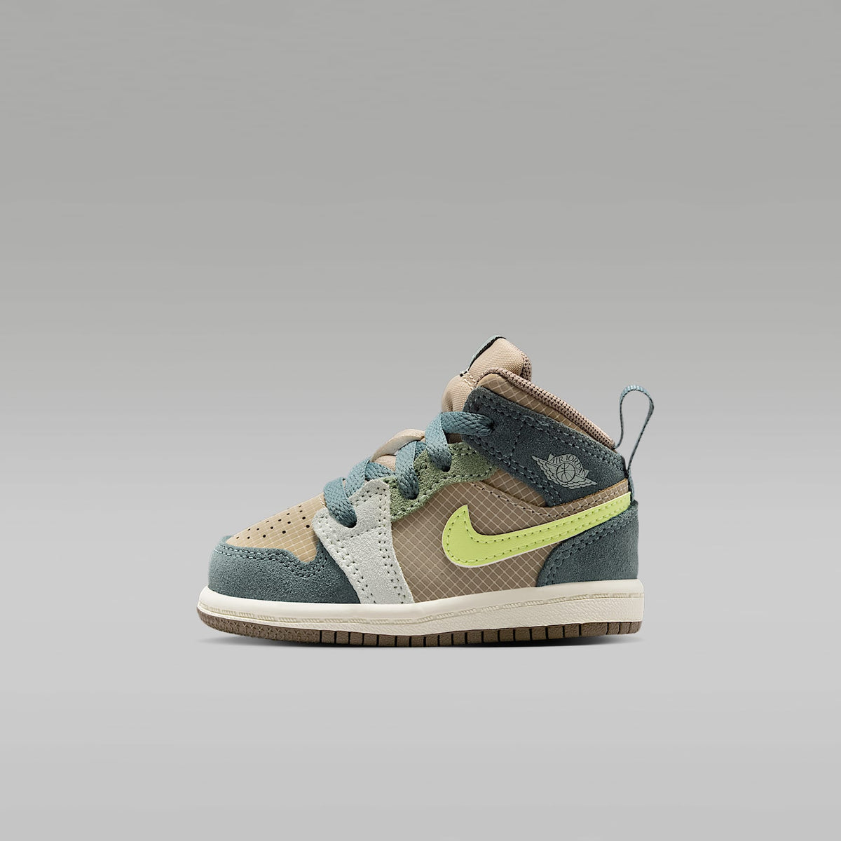 Jordan 1 Mid SE – Caqui/Hasta/Gris oliva/Toque de limón claro – vista 1