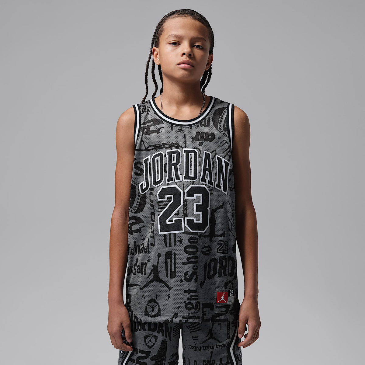 Jersey estampado 23 para niños talla grande Jordan – Gris humo – vista 1