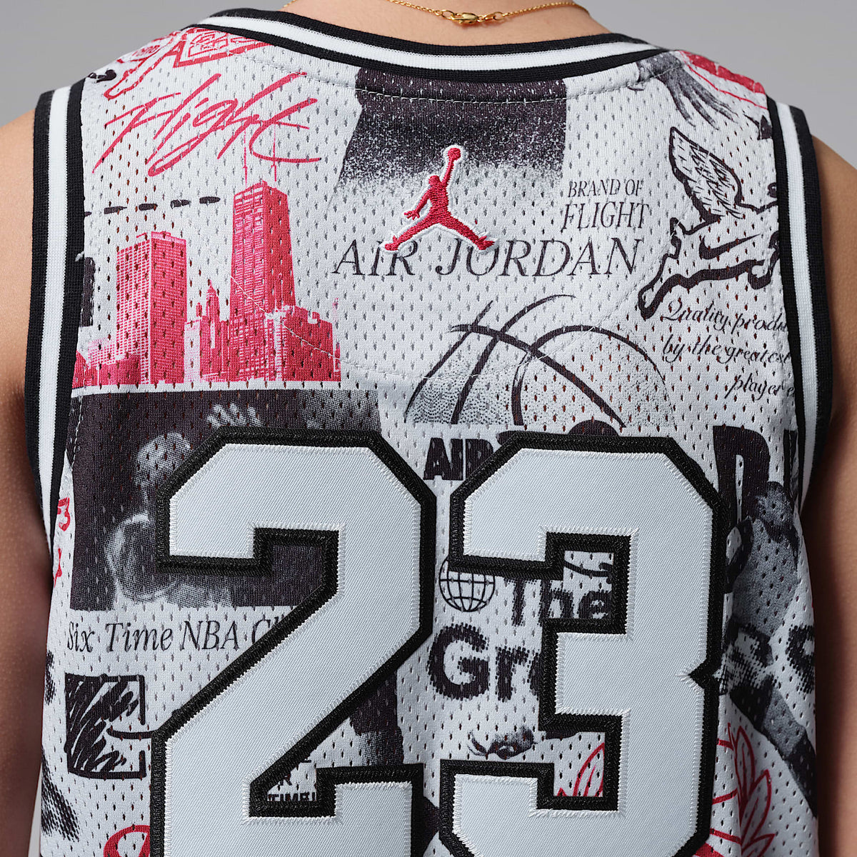Jersey estampado 23 para niños talla grande Jordan – Gris neutro – vista 6