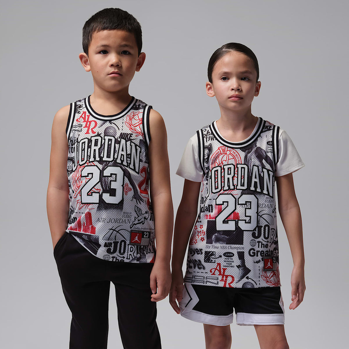Jersey estampado 23 para niños talla pequeña Jordan – Gris neutro – vista 1