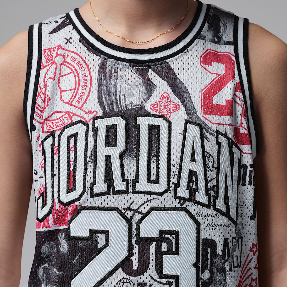 Jersey estampado 23 para niños talla grande Jordan – Gris neutro – vista 4