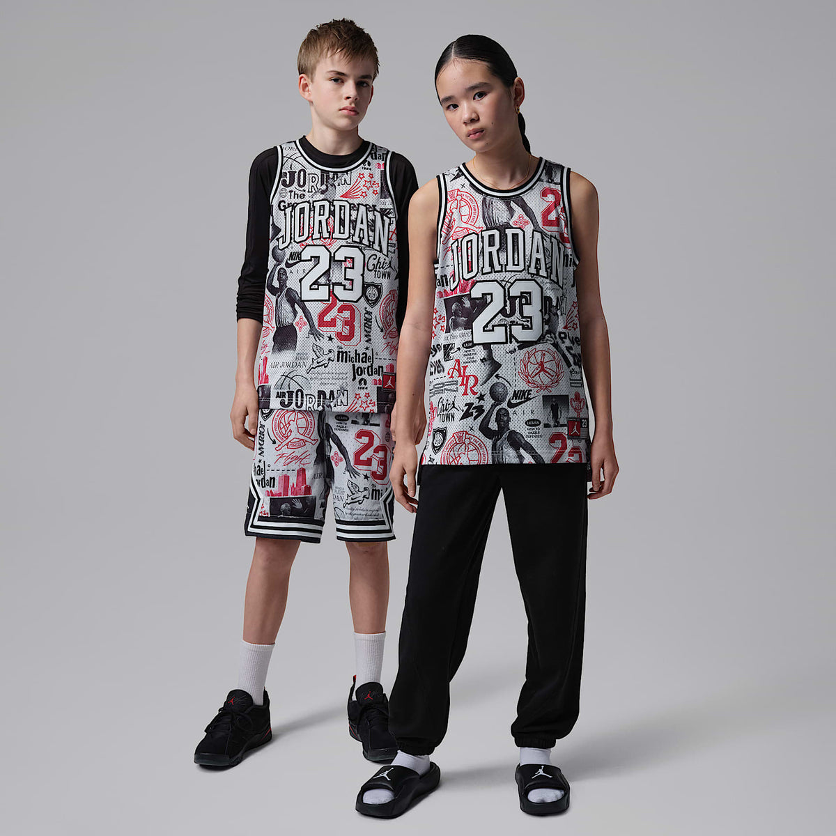 Jersey estampado 23 para niños talla grande Jordan – Gris neutro – vista 8