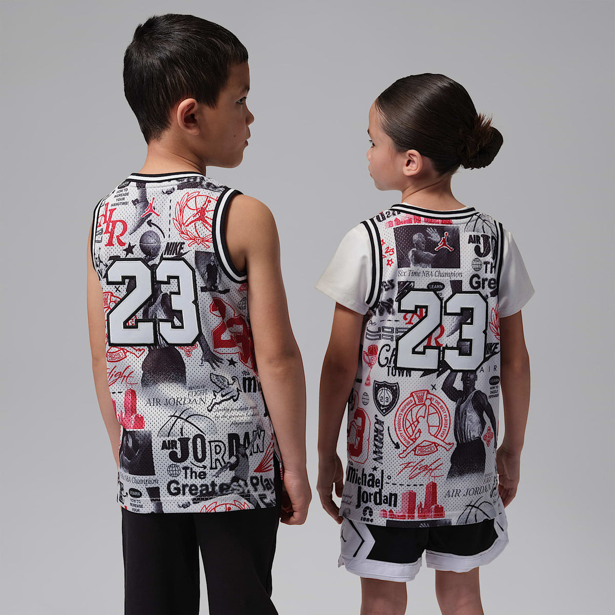 Jersey estampado 23 para niños talla pequeña Jordan – Gris neutro – vista 2
