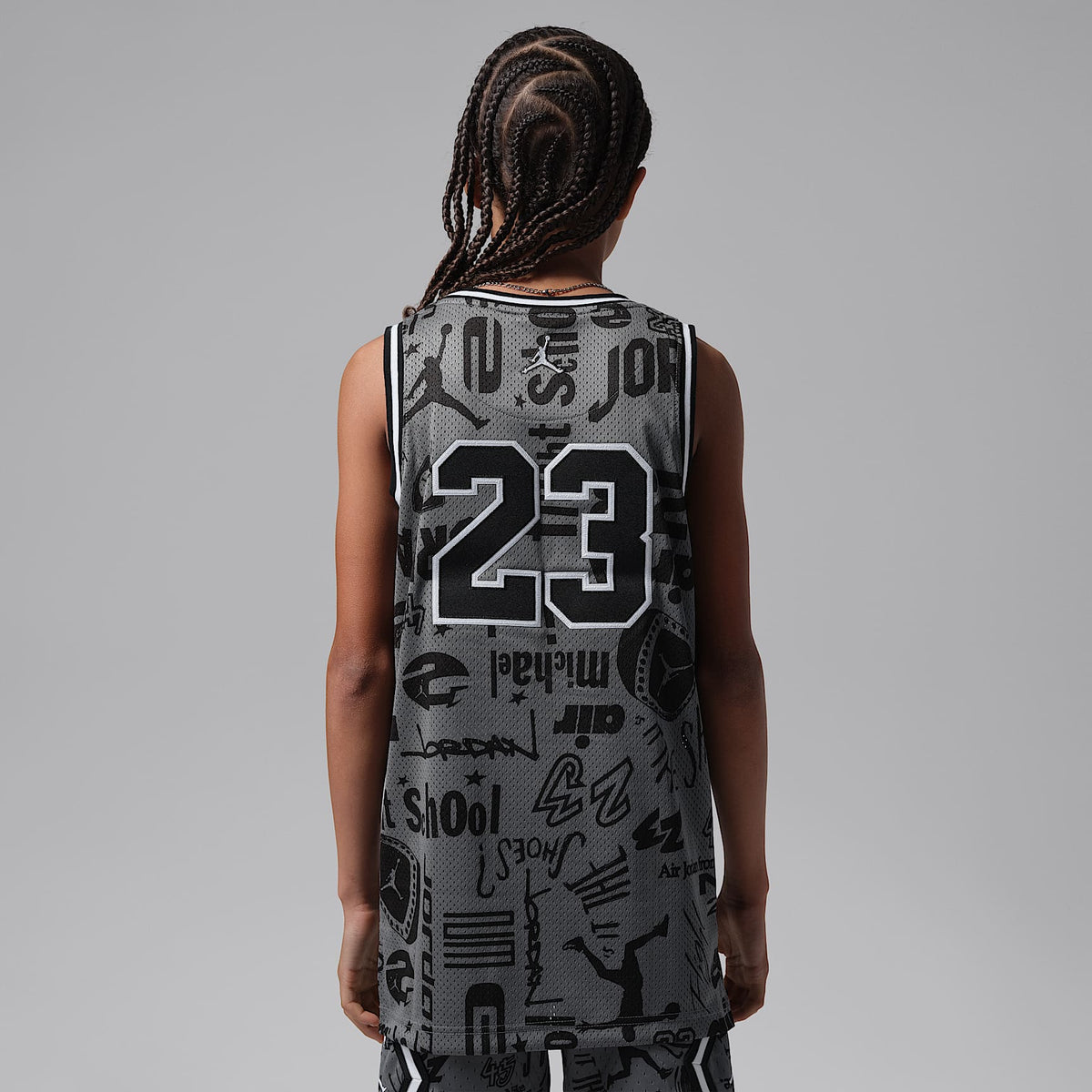 Jersey estampado 23 para niños talla grande Jordan – Gris humo – vista 2