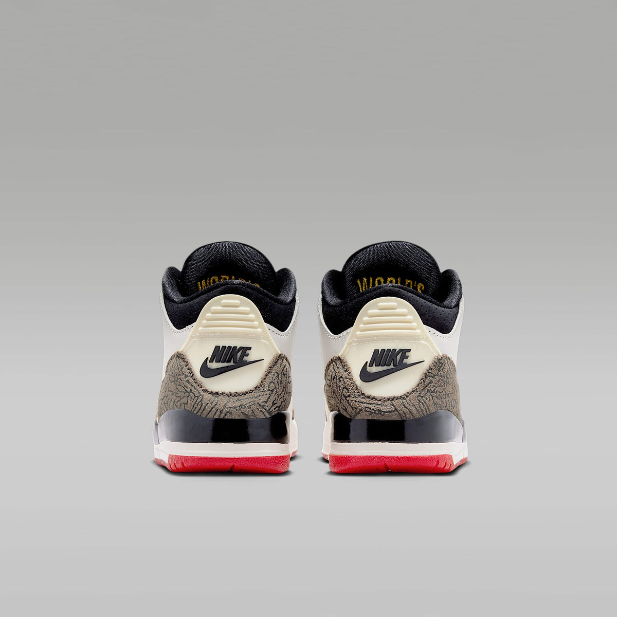 Jordan 3 "World's Best" – Vela/Rojo universitario/Marfil pálido/Negro – vista 6