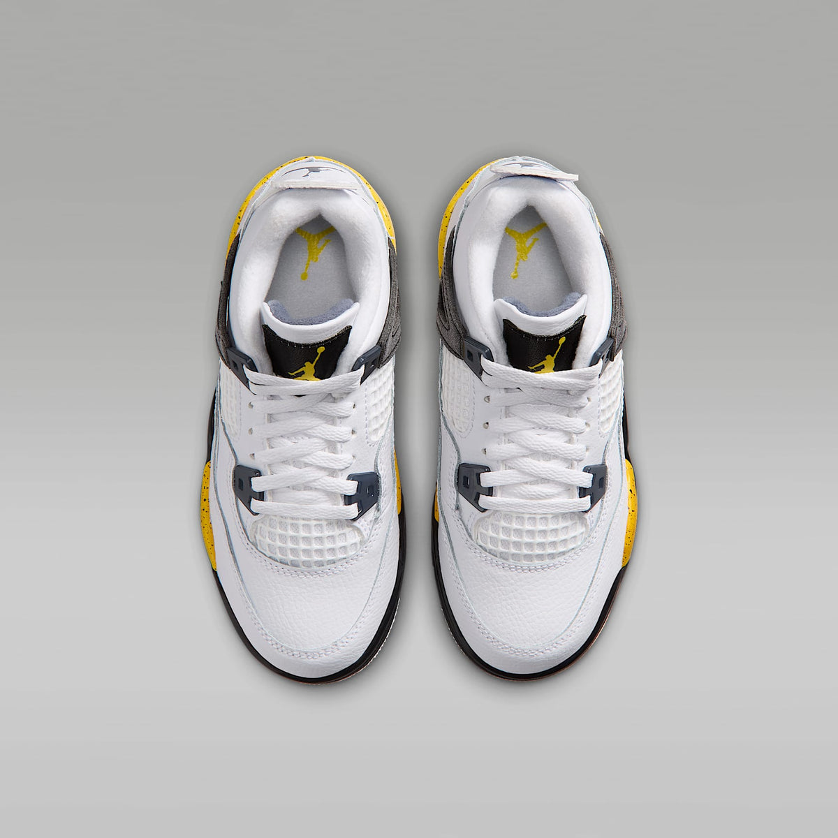 Jordan 4 Retro "Tour Yellow" – Blanco/Gris azul oscuro/Negro/Amarillo tour – vista 4