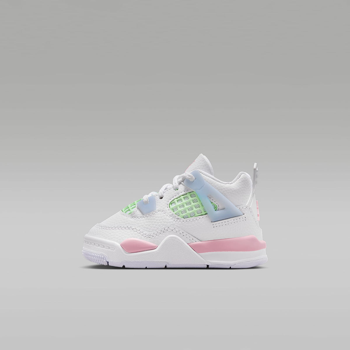 Jordan 4 Retro – Blanco/Azul medio/Verde vapor/Rosa suave medio – vista 1