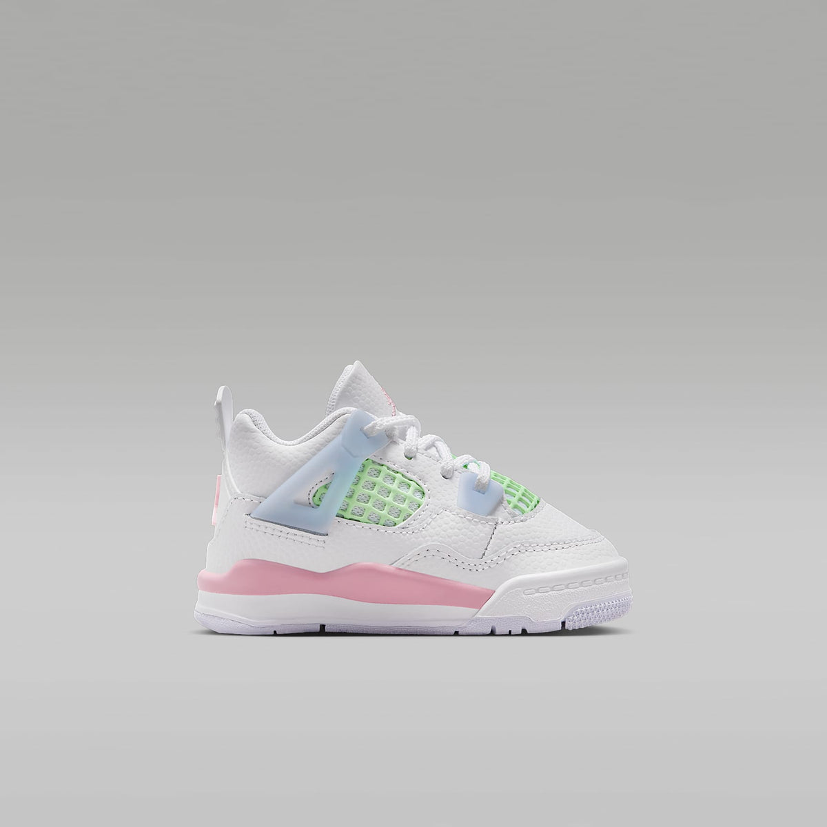 Jordan 4 Retro – Blanco/Azul medio/Verde vapor/Rosa suave medio – vista 3