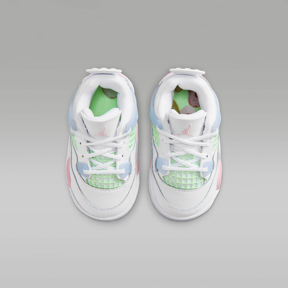 Jordan 4 Retro – Blanco/Azul medio/Verde vapor/Rosa suave medio – vista 4