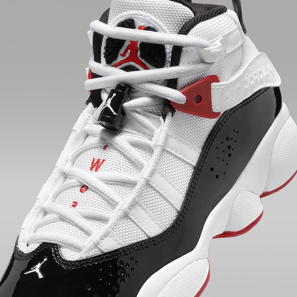 Jordan 6 Rings – Blanco/Rojo universitario/Negro – vista 7