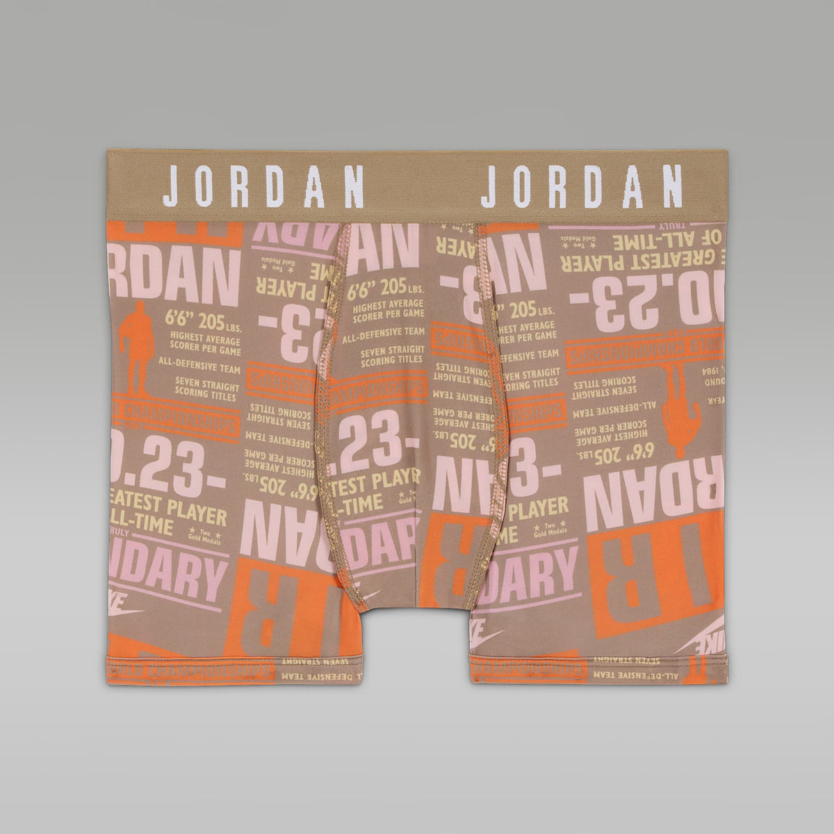 Ropa interior estampada Dri-FIT para niños talla grande (paquete de 2) Jordan – Caqui – vista 2