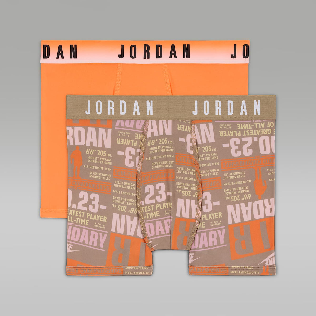 Ropa interior estampada Dri-FIT para niños talla grande (paquete de 2) Jordan – Caqui – vista 1