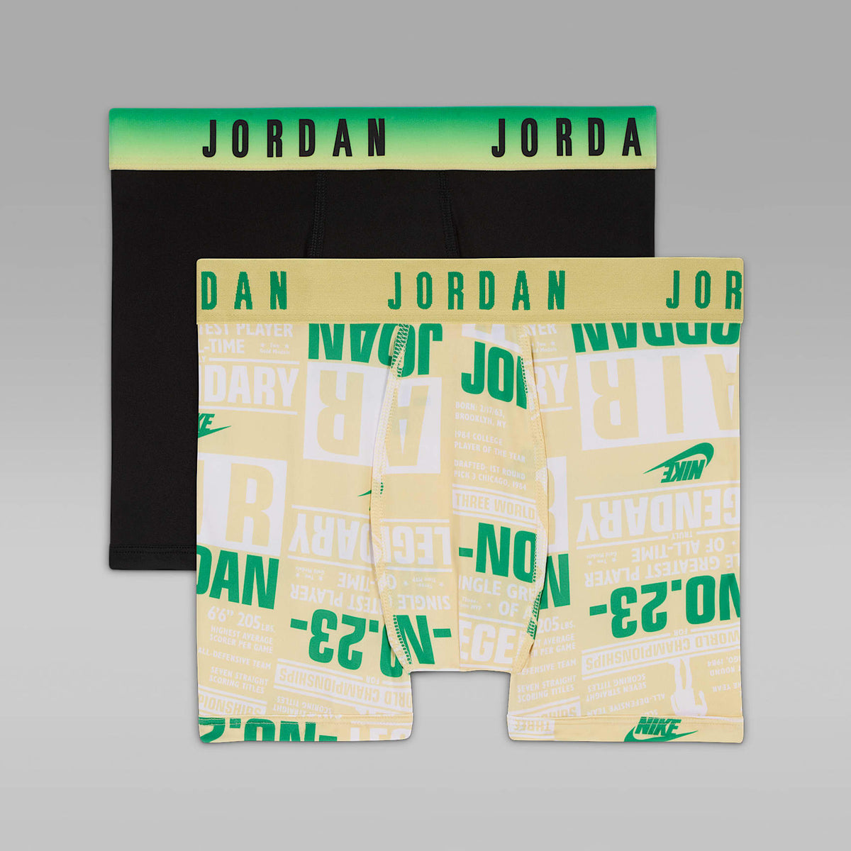 Ropa interior estampada Dri-FIT para niños talla grande (paquete de 2) Jordan – Limón lavado – vista 1