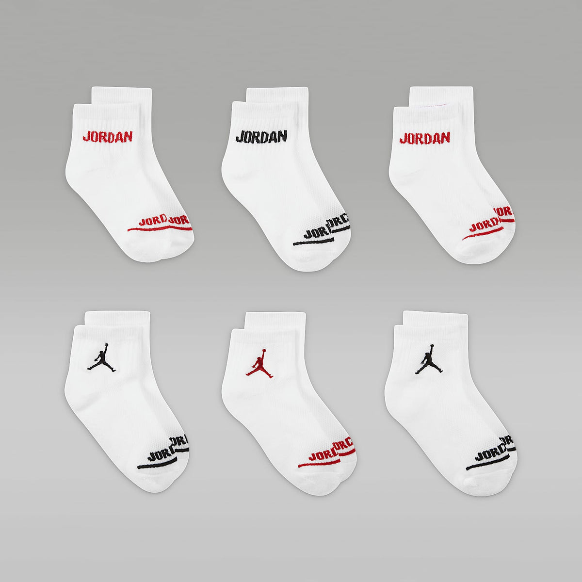 Conjunto de calcetines al tobillo para niños (6 pares) Jordan Legend – Blanco – vista 3