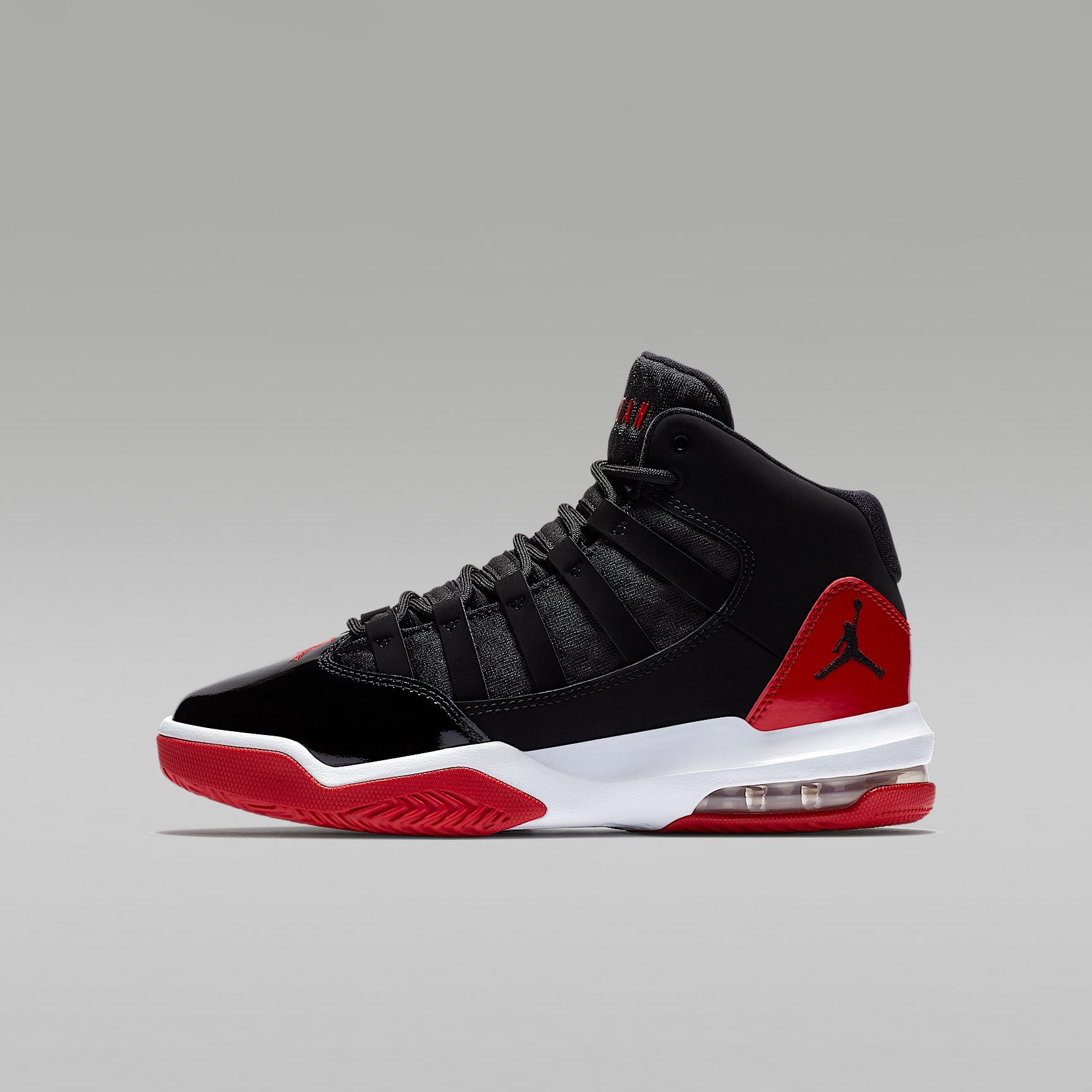 Jordan Max Aura – Negro/Rojo gimnasio/Blanco/Negro – vista 1