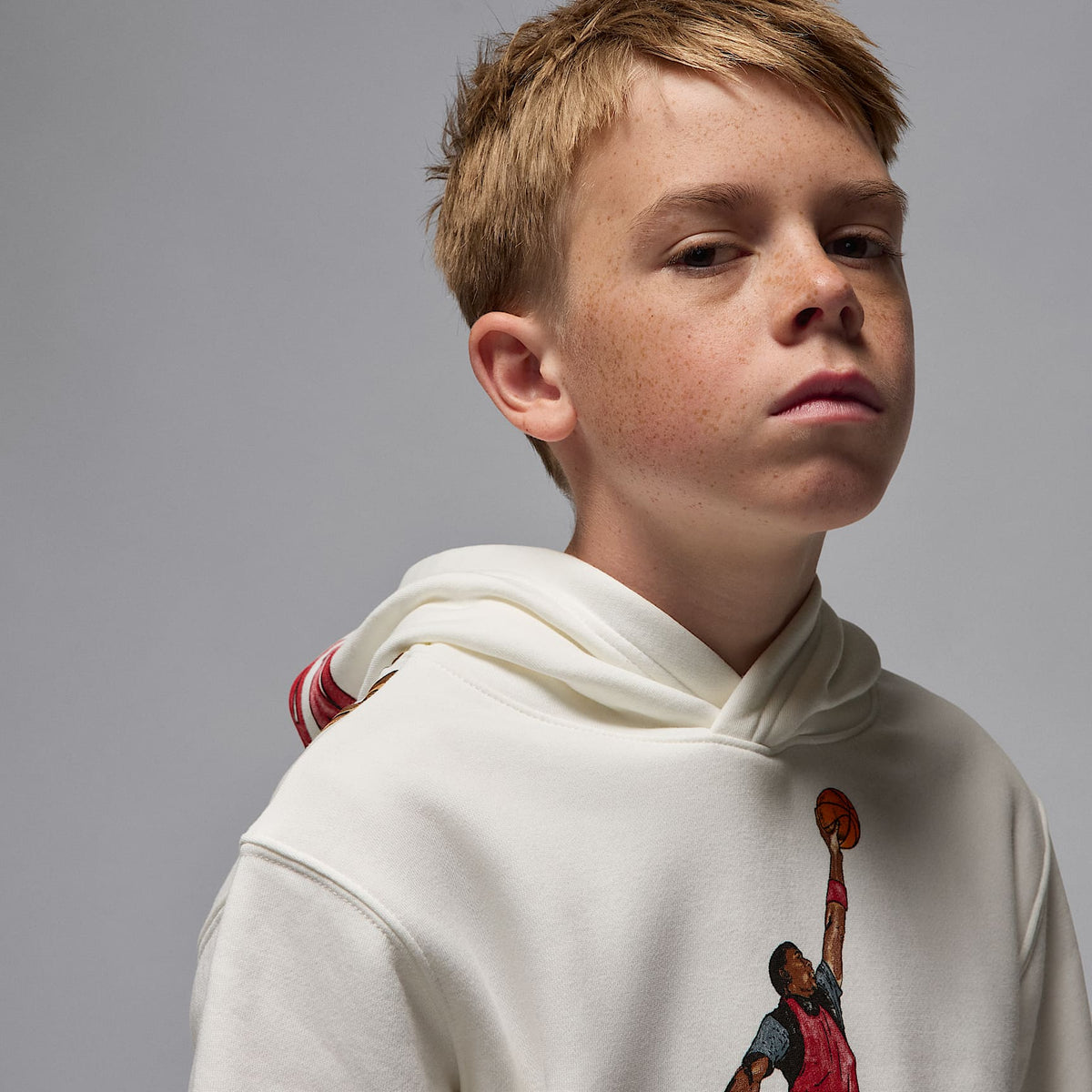 Sudadera con gorro sin cierre Sketch para niños talla grande Jordan – Vela – vista 3