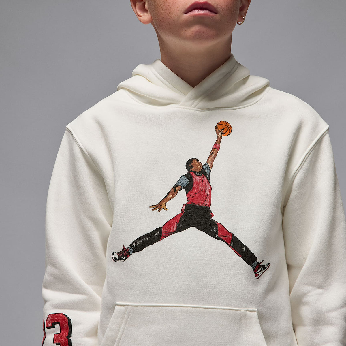 Sudadera con gorro sin cierre Sketch para niños talla grande Jordan – Vela – vista 4