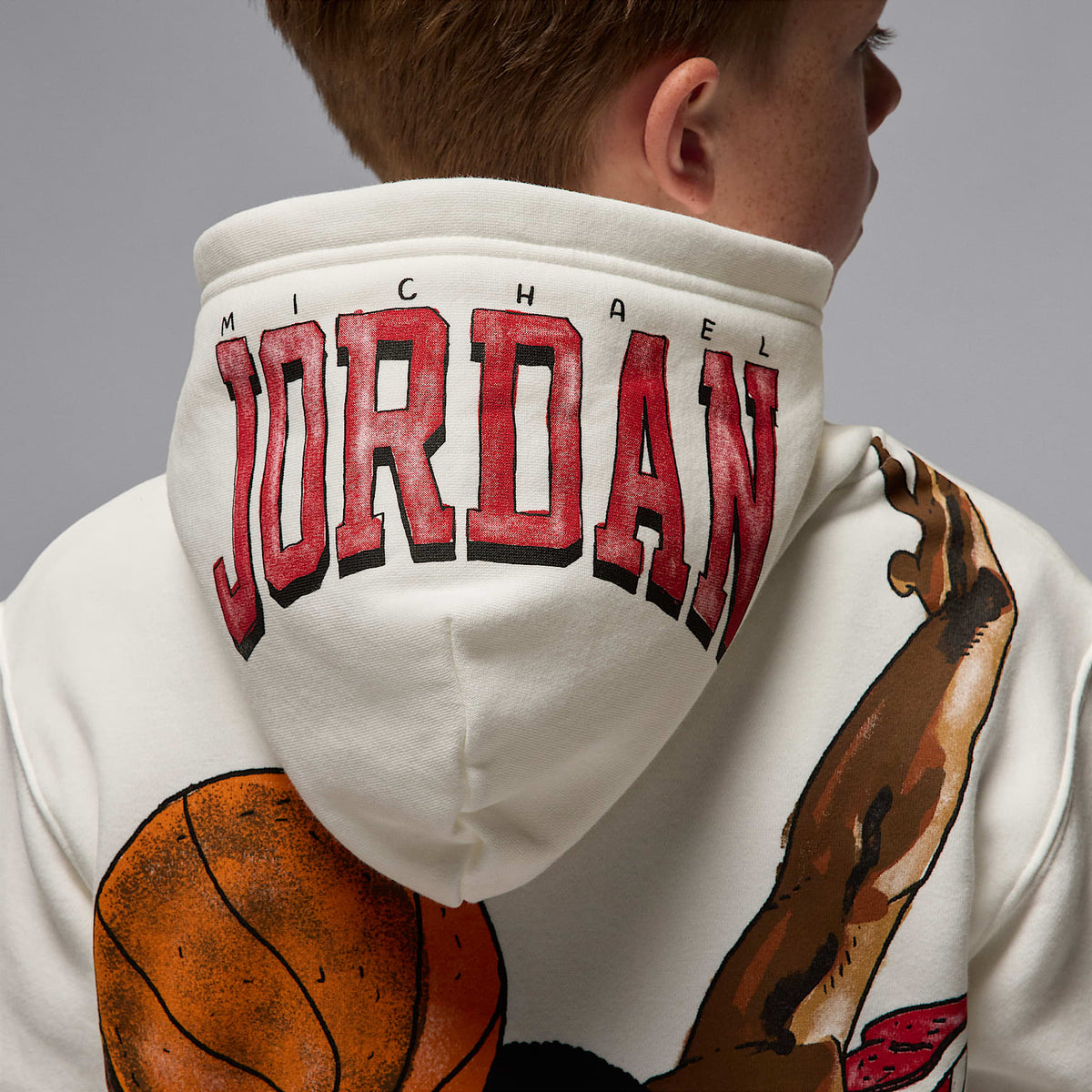 Sudadera con gorro sin cierre Sketch para niños talla grande Jordan – Vela – vista 8