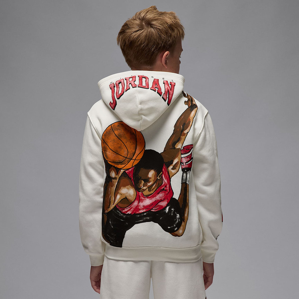 Sudadera con gorro sin cierre Sketch para niños talla grande Jordan – Vela – vista 2