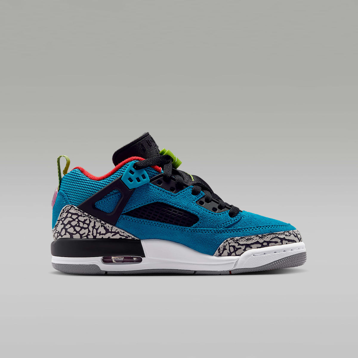 Jordan Spizike Low – Turquesa neo/Carmesí claro/Fucsia cósmico/Verde vivo – vista 3