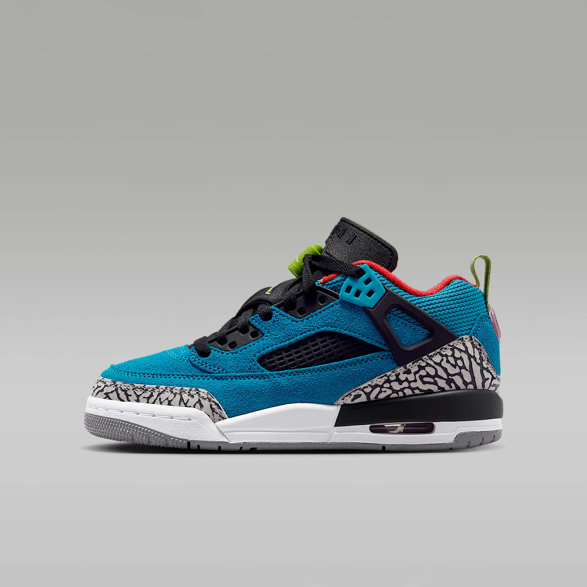 Jordan Spizike Low – Turquesa neo/Carmesí claro/Fucsia cósmico/Verde vivo – vista 1