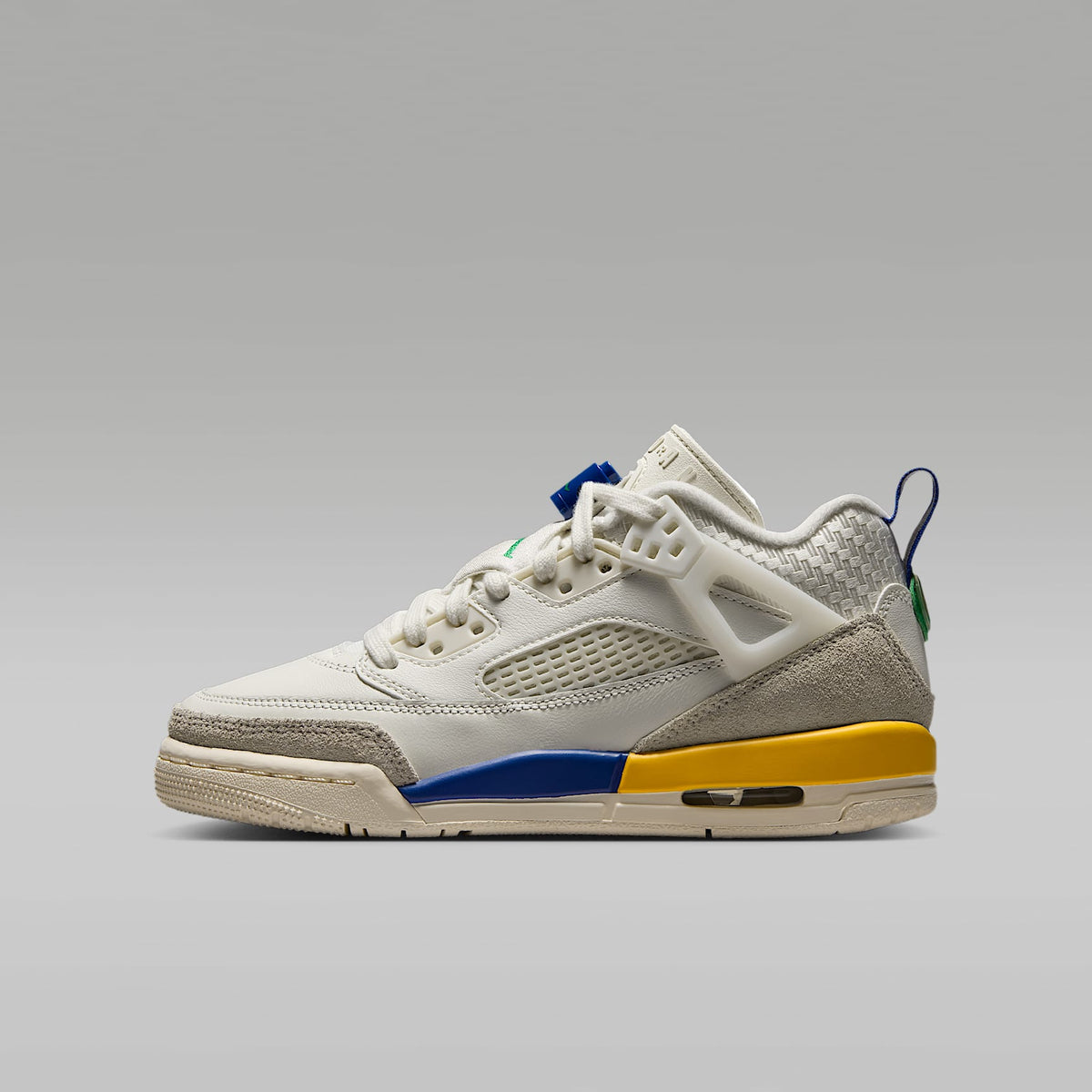 Jordan Spizike Low – Vela/Azul eléctrico/Fantasma/Verde suerte – vista 1