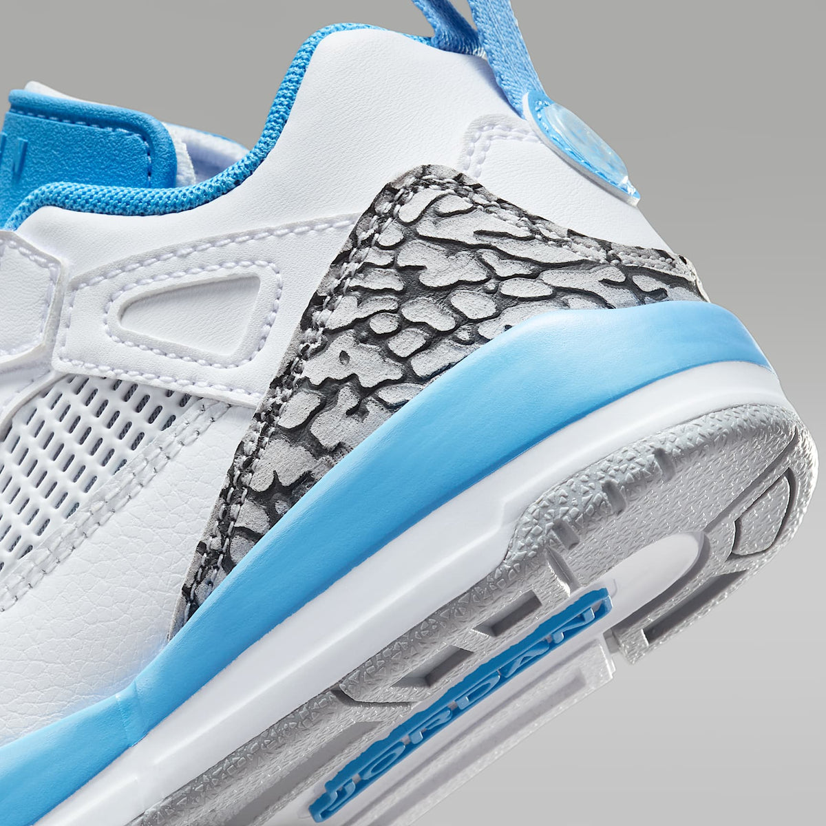 Jordan Spizike Low – Blanco/Gris lobo/Antracita/Azul universitario – vista 8