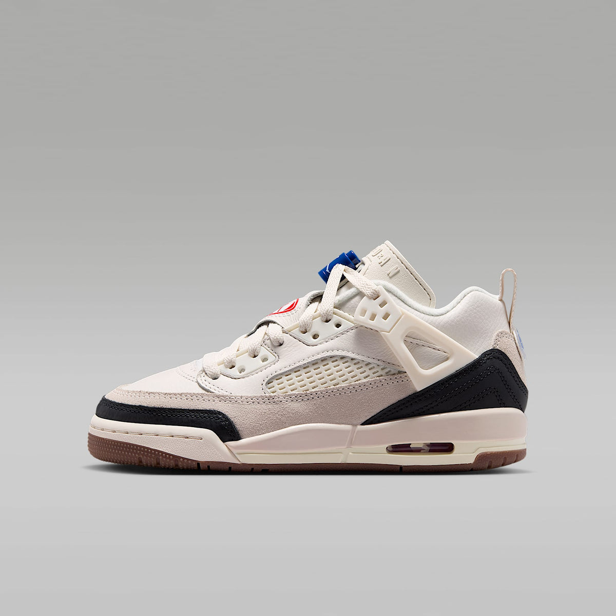 Jordan Spizike Low FC – Fantasma/Vela/Azul eléctrico/Rojo universitario – vista 1